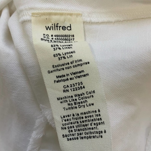 Wilfred White Linen Blend Trapeze Dress with Raw Hem Sleeveless sz S - Picture 7 of 9